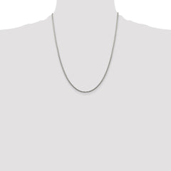 Sterling Silver 1.75mm Diamond-cut Round Box Chain - 6