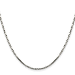 Sterling Silver Rhodium-plated 1.75mm Diamond-cut Round Box Chain - 7