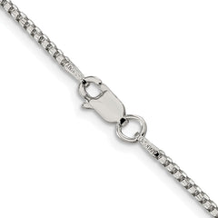 Sterling Silver Rhodium-plated 1.75mm Diamond-cut Round Box Chain - 6