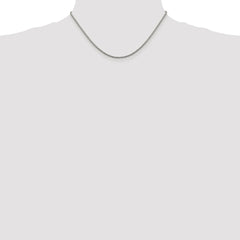 Sterling Silver Rhodium-plated 1.75mm Diamond-cut Round Box Chain