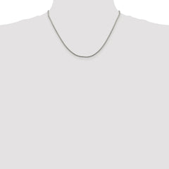 Sterling Silver Rhodium-plated 1.75mm Diamond-cut Round Box Chain - 4