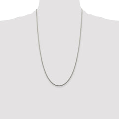 Sterling Silver Rhodium-plated 1.75mm Diamond-cut Round Box Chain - 3