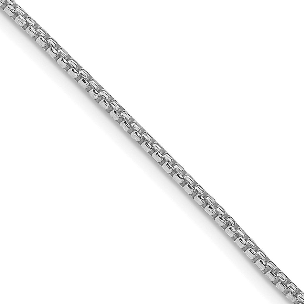 Sterling Silver Rhodium-plated 1.75mm Diamond-cut Round Box Chain - 7