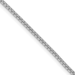 Sterling Silver Rhodium-plated 1.75mm Diamond-cut Round Box Chain - 7