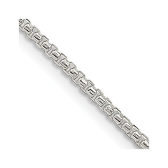 Sterling Silver 1.75mm Diamond-cut Round Box Chain - 7
