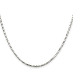 Sterling Silver Rhodium-plated 2mm Diamond-cut Round Box Chain - 5