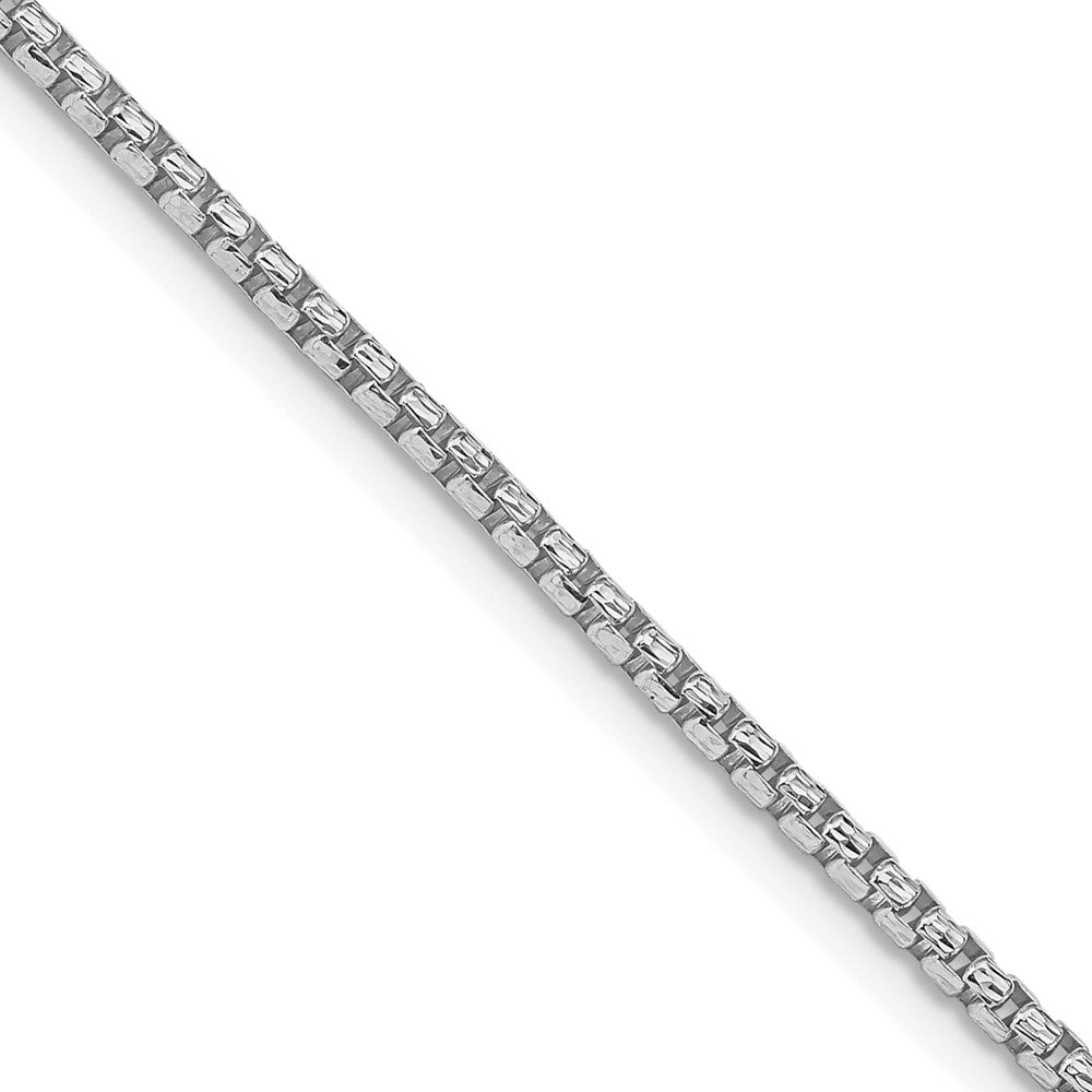 Sterling Silver Rhodium-plated 2mm Diamond-cut Round Box Chain - 5