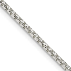 Sterling Silver 2mm Diamond-cut Round Box Chain - 4