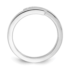 White Ice Sterling Silver Rhodium-plated Diamond Ring - 6