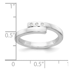 White Ice Sterling Silver Rhodium-plated Diamond Ring - 6
