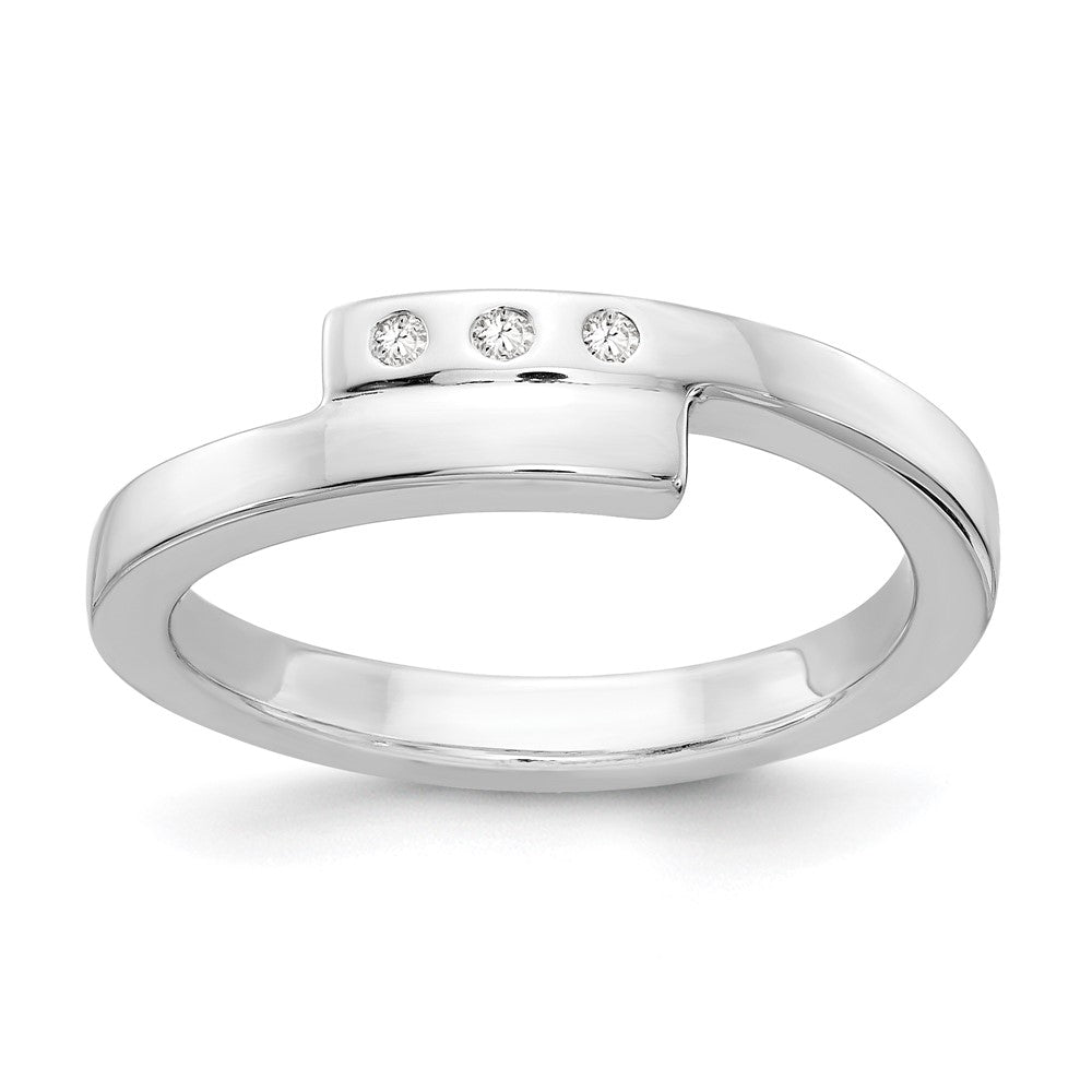 White Ice Sterling Silver Rhodium-plated Diamond Ring - 6