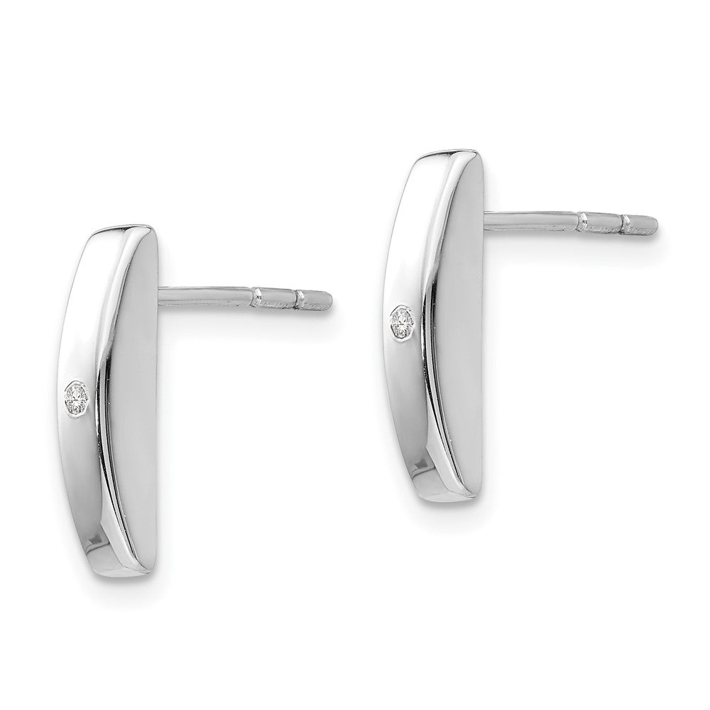 White Ice Sterling Silver Rhodium-plated Diamond Post Earrings - 3