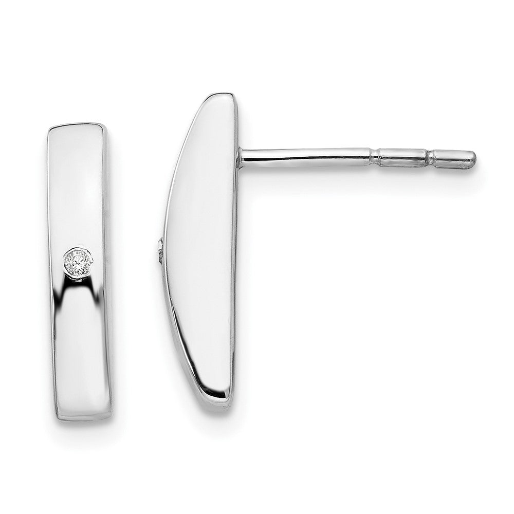 White Ice Sterling Silver Rhodium-plated Diamond Post Earrings - 3