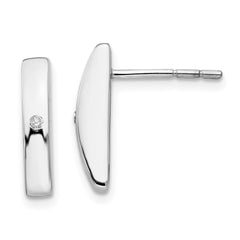White Ice Sterling Silver Rhodium-plated Diamond Post Earrings - 3