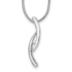 White Ice Sterling Silver Rhodium-plated 18 Inch Diamond Necklace with 2 Inch Extender - 2