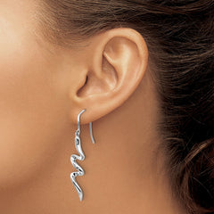 White Ice Sterling Silver Rhodium-plated Diamond Shepherd Hook Dangle Earrings - 2