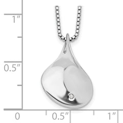 White Ice Sterling Silver Rhodium-plated 18 Inch Diamond Teardrop Necklace with 2 Inch Extender - 5