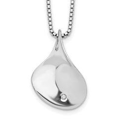 White Ice Sterling Silver Rhodium-plated 18 Inch Diamond Teardrop Necklace with 2 Inch Extender - 5