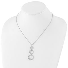 White Ice Sterling Silver Rhodium-plated 18 Inch Diamond Swirl Necklace with 2 Inch Extender - 3