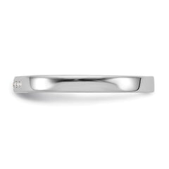White Ice Sterling Silver Rhodium-plated Chanel-set Diamond Ring - 3