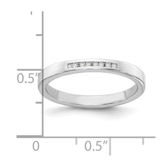 White Ice Sterling Silver Rhodium-plated Chanel-set Diamond Ring - 3
