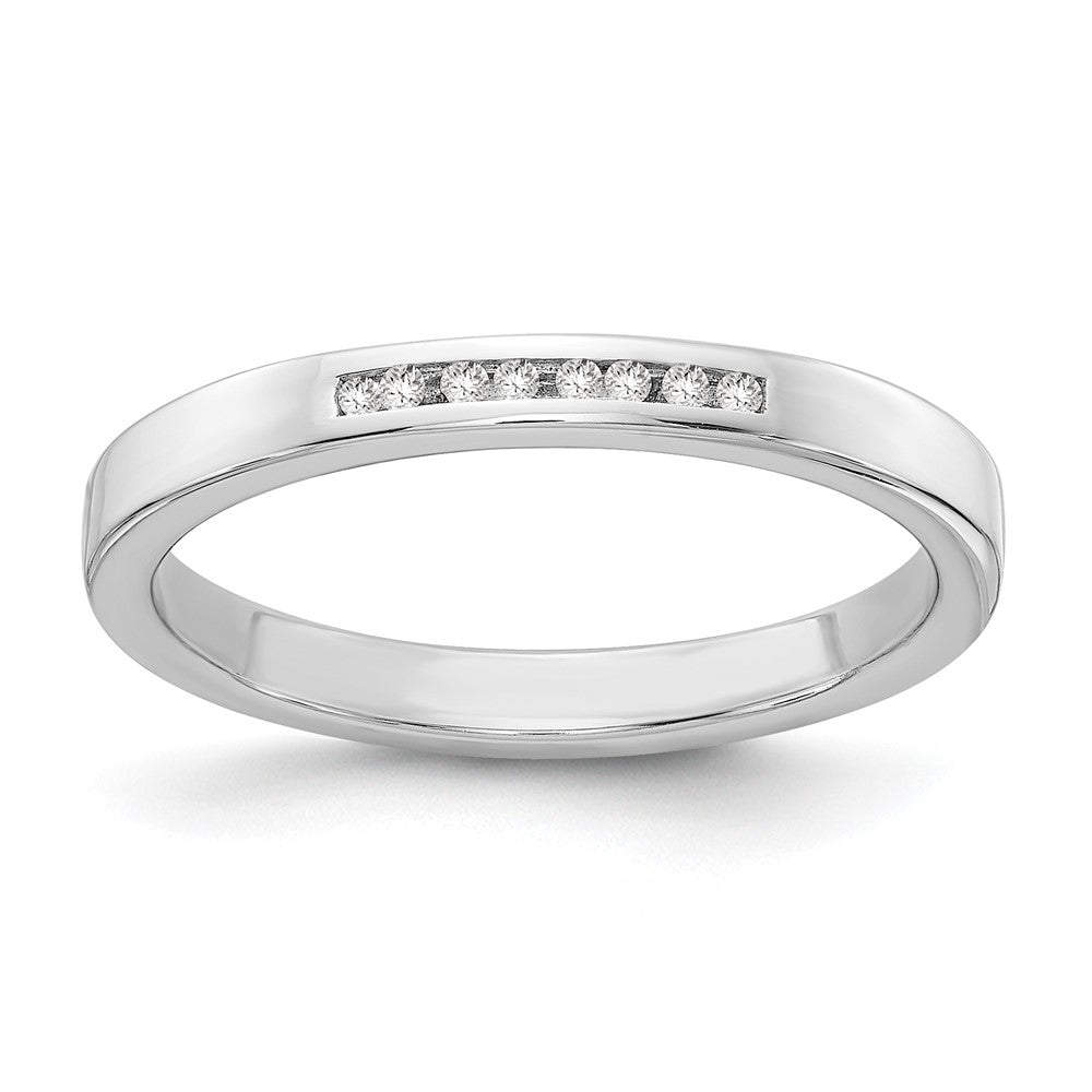 White Ice Sterling Silver Rhodium-plated Chanel-set Diamond Ring - 3