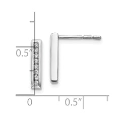 White Ice Sterling Silver Rhodium-plated Chanel-set Diamond Post Drop Earrings