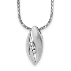White Ice Sterling Silver Rhodium-plated Satin and Polished 18 Inch Diamond Necklace with 2 Inch Extender - 3