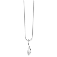 White Ice Sterling Silver Rhodium-plated 18 Inch Diamond Twisted Pendant Necklace with 2 Inch Extender