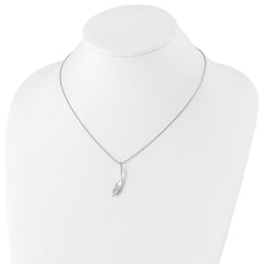 White Ice Sterling Silver Rhodium-plated 18 Inch Diamond Twisted Pendant Necklace with 2 Inch Extender