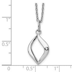 White Ice Sterling Silver Rhodium-plated 18 Inch Diamond Necklace with 2 Inch Extender - 4