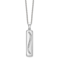 White Ice Sterling Silver Rhodium-plated 18 Inch Diamond Necklace with 2 Inch Extender - 12