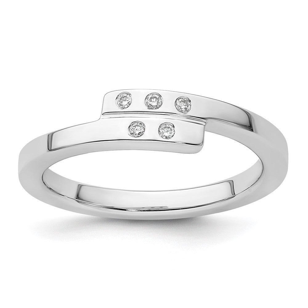White Ice Sterling Silver Rhodium-plated Diamond Ring - 11