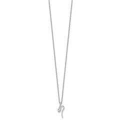 White Ice Sterling Silver Rhodium-plated 18 inch Diamond Necklace plus 2 inch Extender