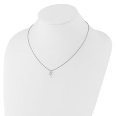 White Ice Sterling Silver Rhodium-plated 18 inch Diamond Necklace plus 2 inch Extender