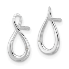 White Ice Sterling Silver Rhodium-plated Diamond Post Earrings - 4