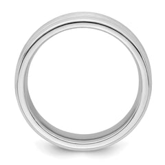 Sterling Silver Rhodium-plated 6mm Brushed Fancy Band Size 10.5 - 2