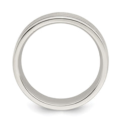 Sterling Silver 6mm Brushed Flat Milgrain Grooved Edge Fancy Band Size 10