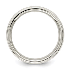 Sterling Silver 6mm Polished Flat Grooved Fancy Band Size 12 - 2