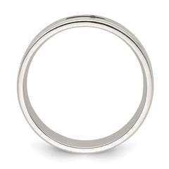 Sterling Silver 6mm Enamel Cross Fancy Band Size 7