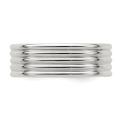 Sterling Silver 7mm Polished 5-Row Fancy Band Size 11.5