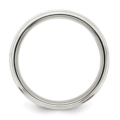 Sterling Silver 7mm Brushed Flat Intertwined Design Beveled Edge Fancy Band Size 11