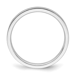 Sterling Silver Rhodium-plated 2mm Flat Size 10.5 Band