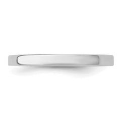 Sterling Silver Rhodium-plated 2mm Flat Size 5.5 Band