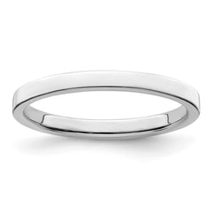Sterling Silver 2mm Lightweight Flat Size 6 Band