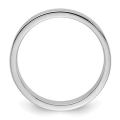 SS Rhodium-plated 4mm Flat Size 7.5 Band