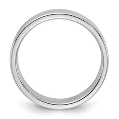 Sterling Silver Rhodium-plated 5mm Flat Size 7 Band