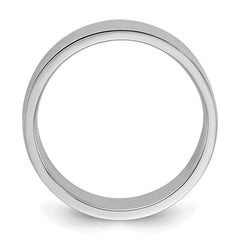 SS Rhodium-plated 6mm Flat Size 7.5 Band