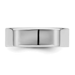 SS Rhodium-plated 6mm Flat Size 8 Band