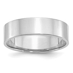 SS Rhodium-plated 6mm Flat Size 7.5 Band